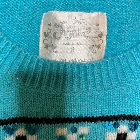 Justice Blue Snowflake Sequin Sweater - Picture 2 of 3